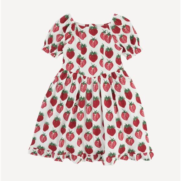 NWT KATE QUINN The Woods Puff Sleeve Princess Dress Spring Strawberry 3/6 Months - Picture 1 of 5